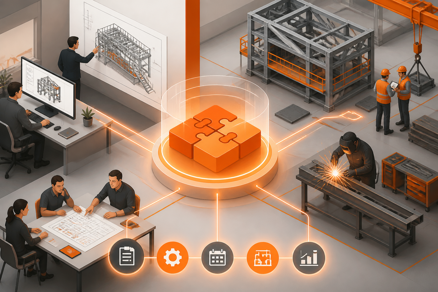 Fabricação sob Encomenda: Sincronizando Engenharia e Produção com Tecnologia de Gestão