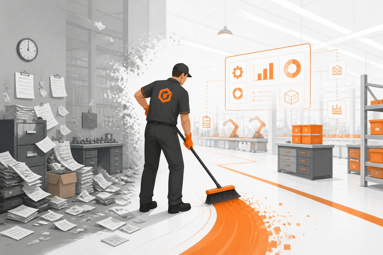 Faxina Operacional: O Que Organizar na Fábrica ANTES de Ligar o Seu Novo ERP Industrial